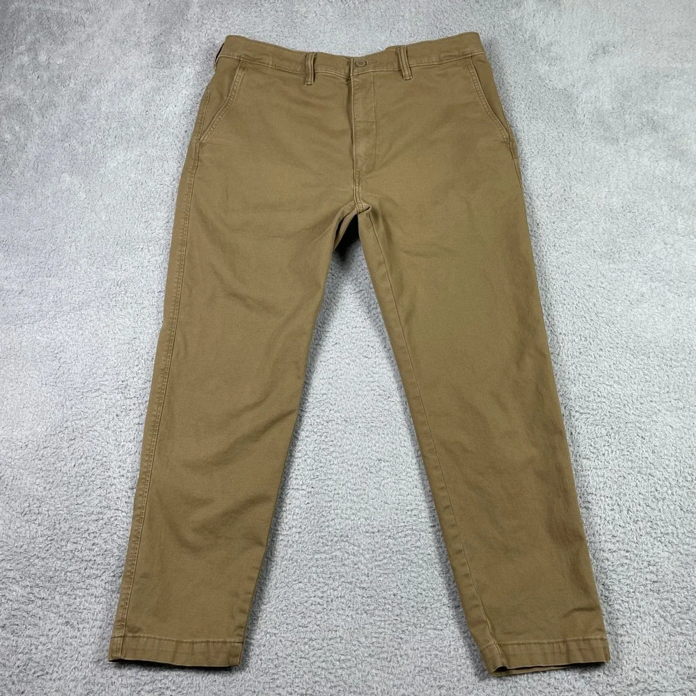 Levis XX Chino Standard Taper Pants Mens 38x30 (Fits 36x28) Brown Stretch Khaki